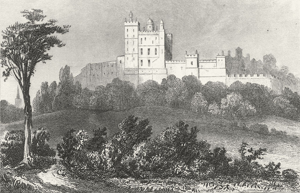 DERBYS. Bolsover Castle, Derbyshire. DUGDALE c1840 old antique print picture